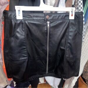 No Boundaries Black Faux Leather Mini Skirt
